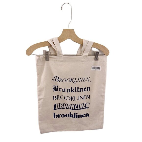Brooklinen Cream Tote Bag Font Logo Cotton - Picture 1 of 3